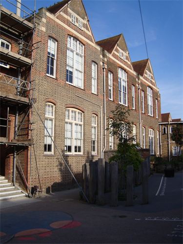 Repointing brickwork of school in Hove, Brighton, Sussex